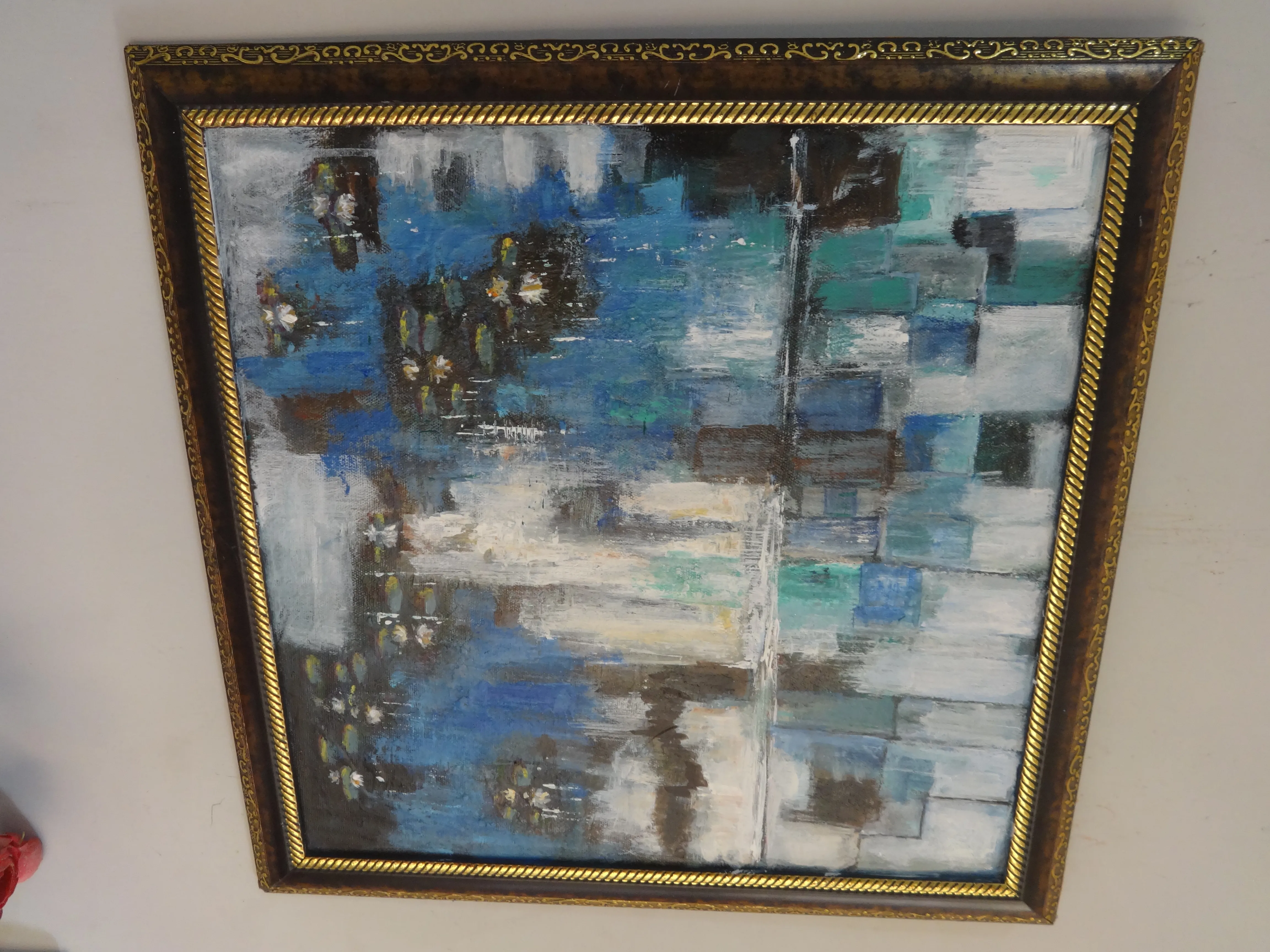 Where the City Pauses - Abstract Cityscape with Water Lilies - View 3
