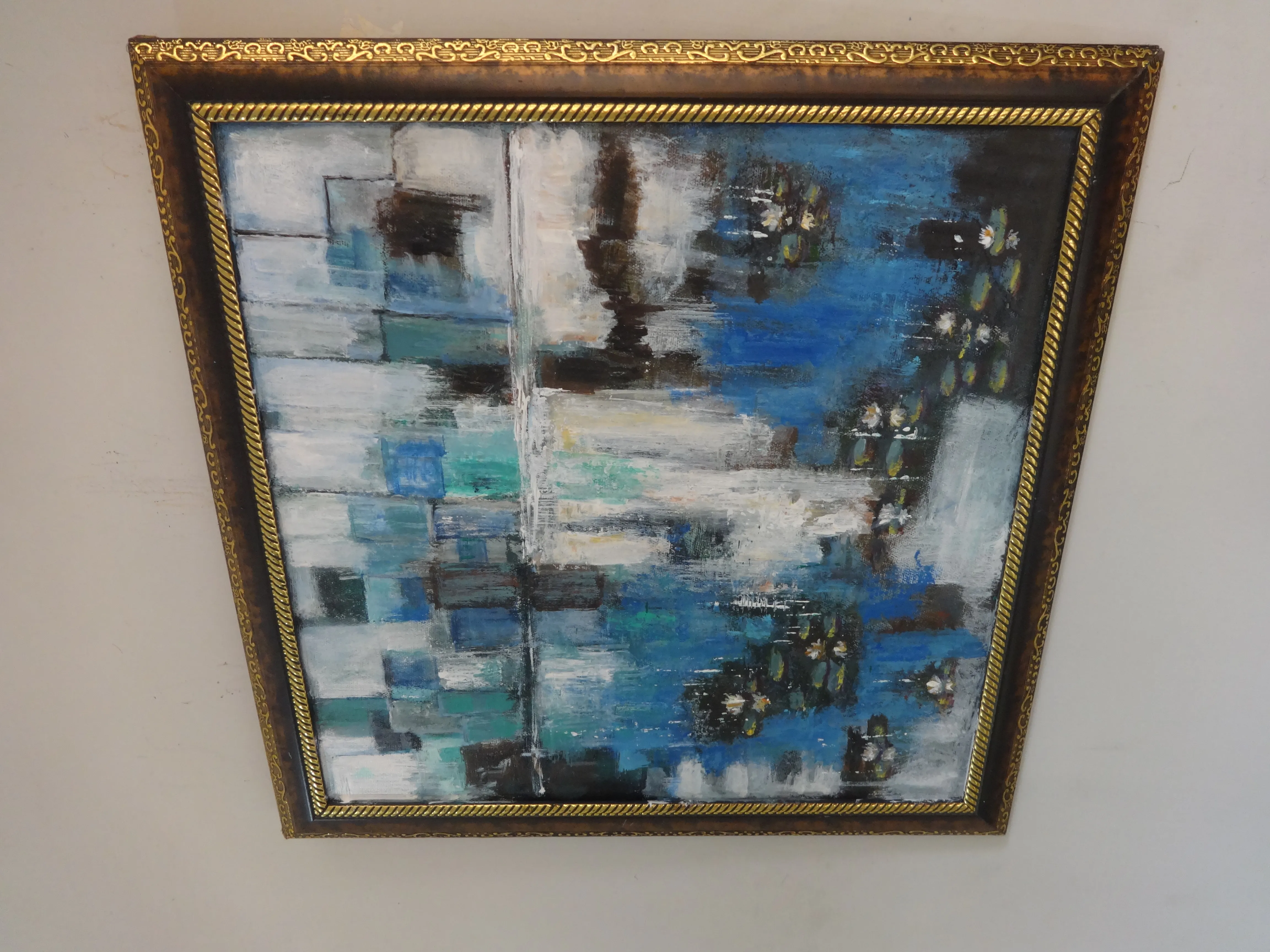 Where the City Pauses - Abstract Cityscape with Water Lilies - View 4